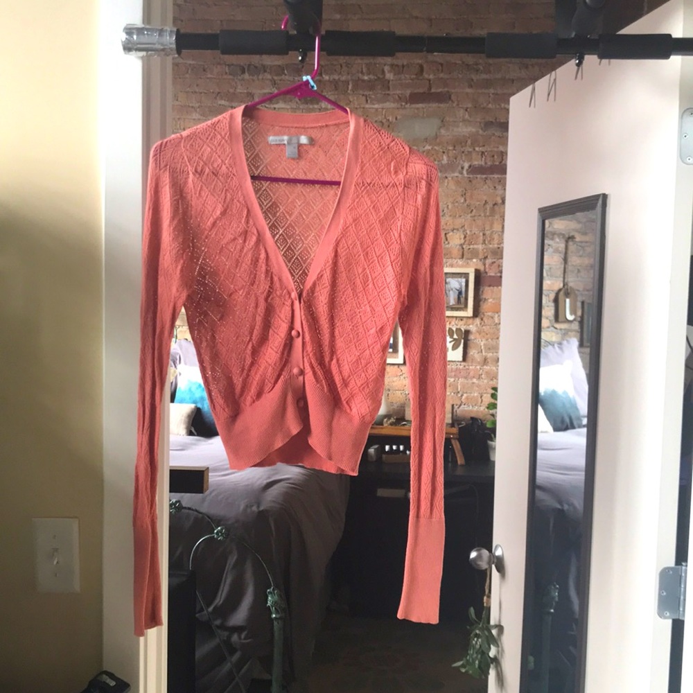 Coral button up cardigan
